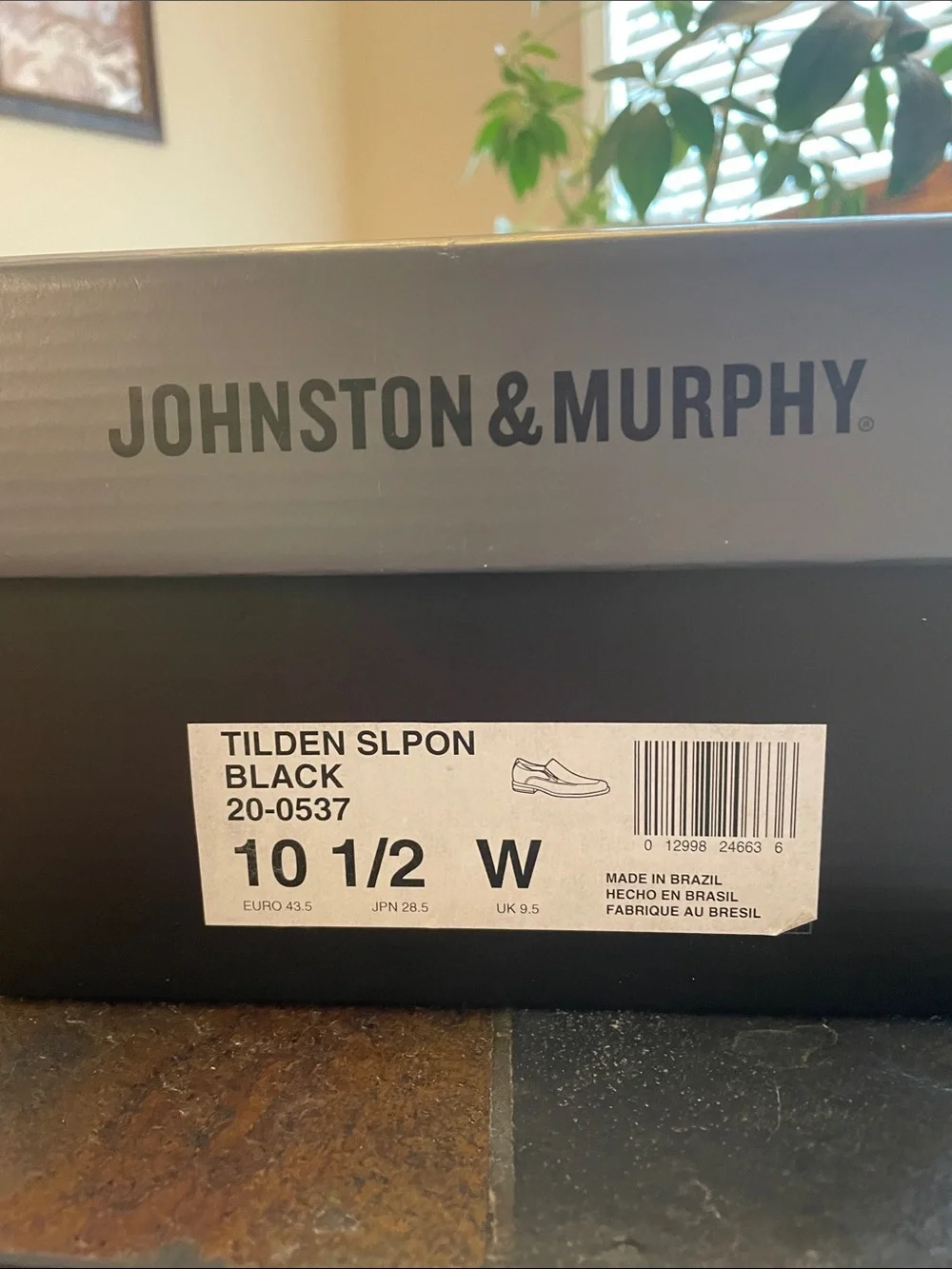 Johnston & Murphy Black Leather Slip-On Loafers
